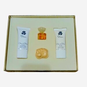 Vintage Oscar de la‎ Renta White and Gold Gift Set, New